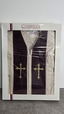 New Catholic Factory Outlet Burgandy/Ivory Pulpit Robe-Gold Embroidery, 55 Med picture