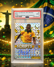 2021-22 Panini Mosaic FIFA Road to World Cup Pele Scripts Auto PSA 9 MINT Brazil picture