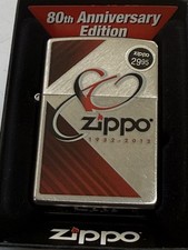 ZIPPO 1932-2012 ZIPPO 80TH ANNIVERSARY LIGHTER UNFIRED IN BOX H671 picture