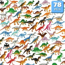 Dinosaur Figures, Plastic Mini Dinosaur Figure Set Including T-Rex, Stegosaurus, picture