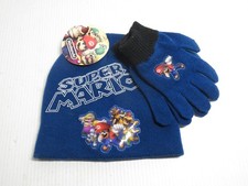 NWT 2008 Super Mario Beanie + Pair of Gloves Kids Size Nintendo Animations picture