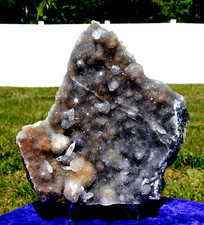 Cool AMETHYST Druzy Druze with Wild Sparkling Clear Quartz Crystal Points picture