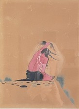 ORIGINAL VINTAGE PAINTING-WOODY BIG BOW-NATIVE AMERICAN-LOCAL PICK-UP ONLY picture
