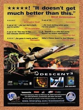 1998 Descent 3 PC Original Advertisement / Retro Wall Art v6 picture