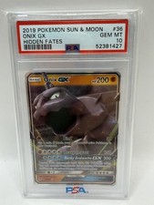 2019 Pokemon Sun & Moon Hidden Fates Onix GX 36/68 PSA 10 picture