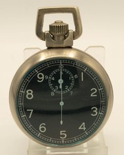 Vintage Elgin Jitterbug Type A-8 Military Stopwatch 15J Black Dial picture