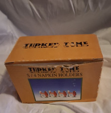 NIB 1997 Magic Creations Turkey Time Napkin Holders Set of 4 Thanksgiving picture