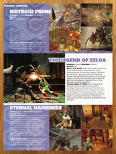 2001 Metroid Prime/Zelda/Eternal Darkness Gamecube PREVIEW PAGE Print Ad/Poster picture