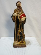 Vintage Plaster St. Benedict Statue, 7.5