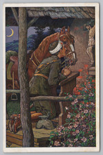 WWI Feldpost German Soldier Prayer Shrine Horse Emmerich Censored Postcard 1915 picture