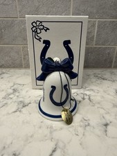2005 Danbury Mint Indianapolis Colts Bell Santa Christmas Ornament In Box Santa picture