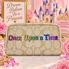 Disney x Coach Once Upon a Time Boxy Cosmetic Case Princess Fairytale NWOT picture