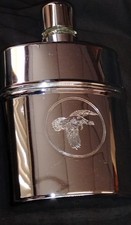 Vintage Wild Turkey Bourbon Pocket Flask Chrome Stainless Sleeve Glass Insert  picture