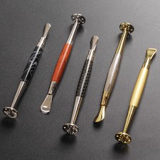 2-in-1 Portable Random Rosewood Metal Tamper Pipe Press Stick Dredge Cleaning picture