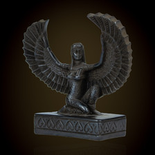 Egyptian Artifacts Unique Authentic Pharaonic Winged Statue Of Goddess Isis Bc picture