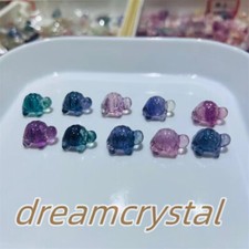 100pc Random Natural Fluorite Crystal Skull Mini Carved Turtle Quartz Healing picture