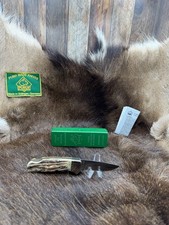1978 Puma 745 4 Star Knife With Stag Handles In G / Y Factory Box Mint picture