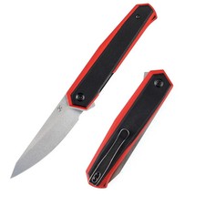 Kansept Integra T1042A3 Folding Knife 154CM Black Blade Red Black G10 Flipper picture