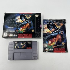 Batman Forever (Super Nintendo SNES, 1995) Cartridge Box Manual Cleaned Tested picture