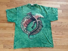 Vintage The Mountain Green Tie Dye Dragon T-Shirt Size XL - minor damage picture