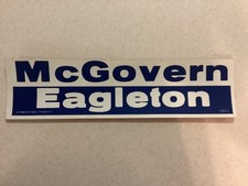 Original 1972 McGovern Eagleton bumper sticker NOS Unused Political picture