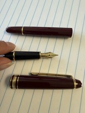 MONTBLANC 4810 MEISTERSTUCK 14K-585 FOUNTAIN VINTAGE RED BROKEN FOR PARTS/REPAIR picture