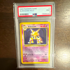 Pokémon 1999 Game Alakazam Holo #1 PSA 9 136860343 Vintage Trading Card picture