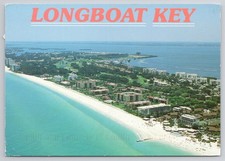 Longboat Key Florida Aerial View Beach Resort Postcard 1996 Suncoast Post Card picture