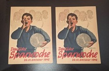 TWO Rare WW2 German Propaganda Leaflet - German Savings Week 1942- E. Baudrexel picture