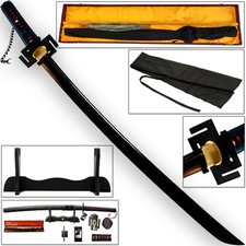 Functional Ichigo Kurosaki Katana 1045 HC Steel FULL TANG Tensa Zangetsu Sword picture