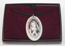 Touchstone pottery Mary mother of God Queen of saints porcelain pendant necklace picture