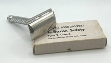 Safety Razor Gillette Spiral Handle Ball End Original Government Issue Box NOS picture