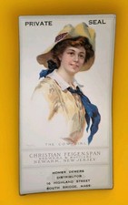 1905 PRE-PROHIBITION FEIGENSPAN PRIVATE SEAL BEER INK BLOTTER COW GIRL NEWARK NJ picture