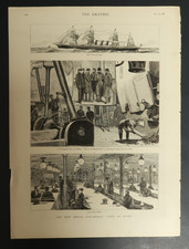 The Graphic 1881 Magazine Engraving New Inman Steamship City of Rome Saloon picture