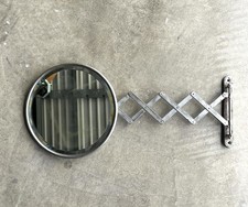 Antique 1900’s Scissor Beveled Round Mirror Barbershop Bathroom Decor picture