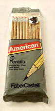 New Faber Castell 10 American Pencils Bonded No. 2 Lead Real Wood Vintage picture