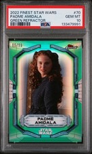 PADME AMIDALA 2022 Finest Star Wars #70 GREEN REFRACTOR/99 PSA 10 GEM MINT POP 2 picture