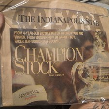 The Indianapolis Star Newspaper Aug 5 1995 Brickyard 400 Champion Jeff Gordon picture