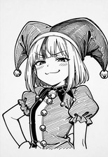 Jester Bell Collar Anime Girl Waifu 4x6 Manga Art Sticker picture