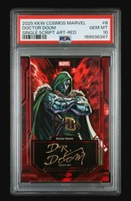 2025 KAKAWOW COSMOS MARVEL SCRIPT DOCTOR DOOM RED /75 💥PSA 10💥 POP 1 picture