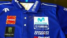 Alex Rins Autographed Movistar Yamaha Motogp Crew Shirt. Signed In Austin 2025 picture