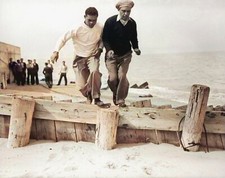 RARE COLOR STILL JOE LOUIS, TRAINING WITH JIM BRADDOCK picture