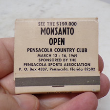 Matchbook Cover 1969 Monsanto Celebrity Pensacola Country Club Golf FL #272 picture