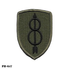 8th Infantry Division Patch ~ Subdued ~ OD & Black ~ US Army ~ NOS ~ NEW picture