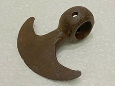 OLD VINTAGE RARE HANDMADE HALF MOON SHAPE SOLID RUSTIC IRON AXE HEAD / HATCHET picture