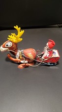 Santa & Reindeer Wind-Up Vintage Christmas Toy – 1950s-1960s Japan picture