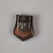 Vintage UPS Gold Shield Logo Lapel Pin Award Gold Tone Hat Tie Service Driver picture