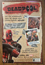 2015 DEADPOOL Marvel Playstation PS4 Video Game Promo art - Print Ad/Ad Page picture