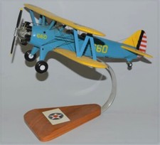 US Navy Boeing PT-17 Stearman Kaydet Desk Top Display Model 1/24 SC Airplane New picture