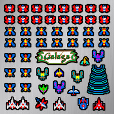 Galaga Magnets Arcade Pixel Art 51 Magnet Pack picture
